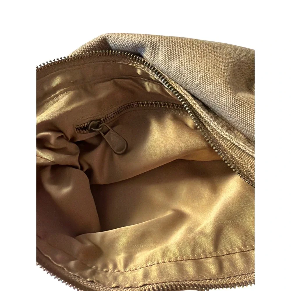 Adventure Club Tan Khaki Canvas Messenger Bag with Enamel Pins Satchel Crossbody